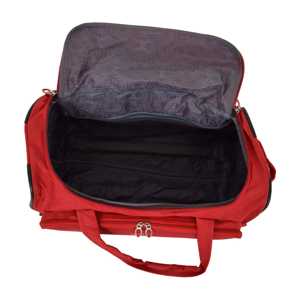 DR487 Lightweight Mid Size Holdall with Wheels Red 9