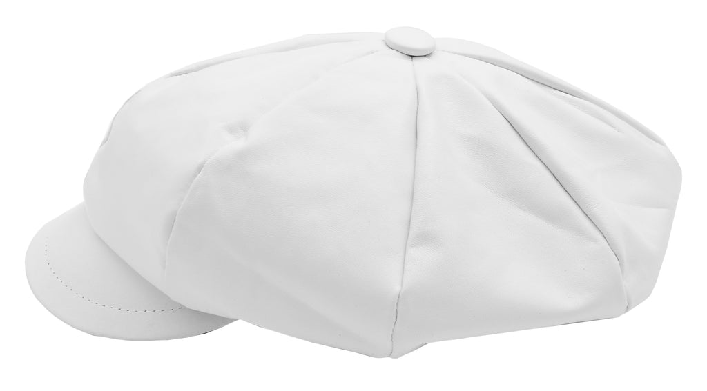 DR399 Women's Real Leather Peaked Cap Ballon White 4