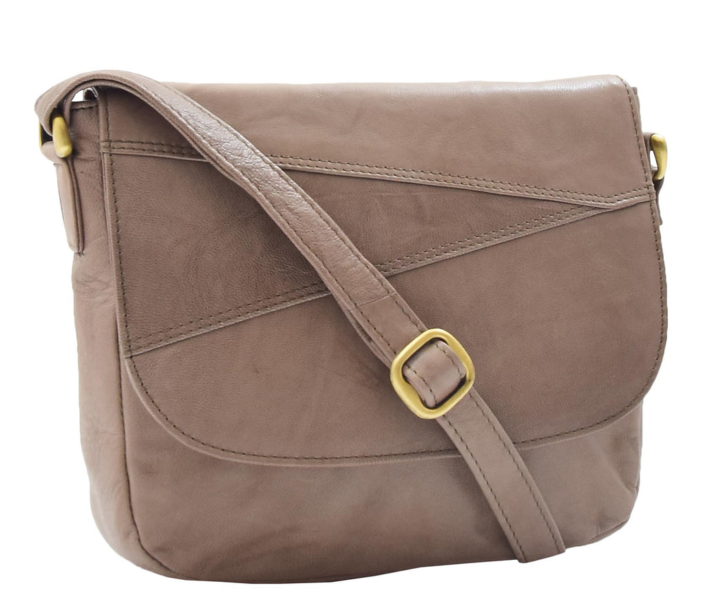 DR346 Women's Leather Small Cross Body Bag Mushroom 5