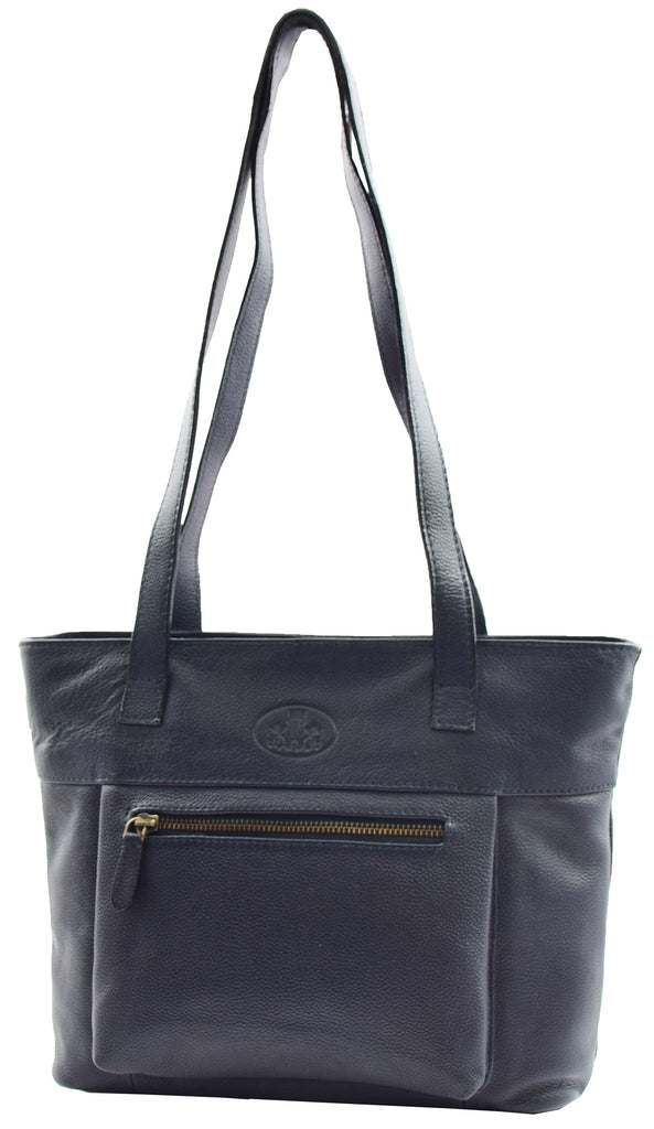 DR460 Women's Leather Classic Shopper Shoulder Bag Navy 6