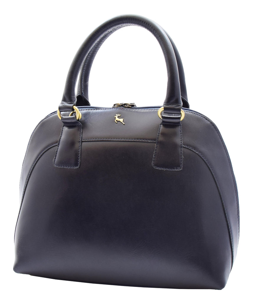 DR303 Women's Doctor Style Leather Handbag Hobo Bag Organiser Navy 6