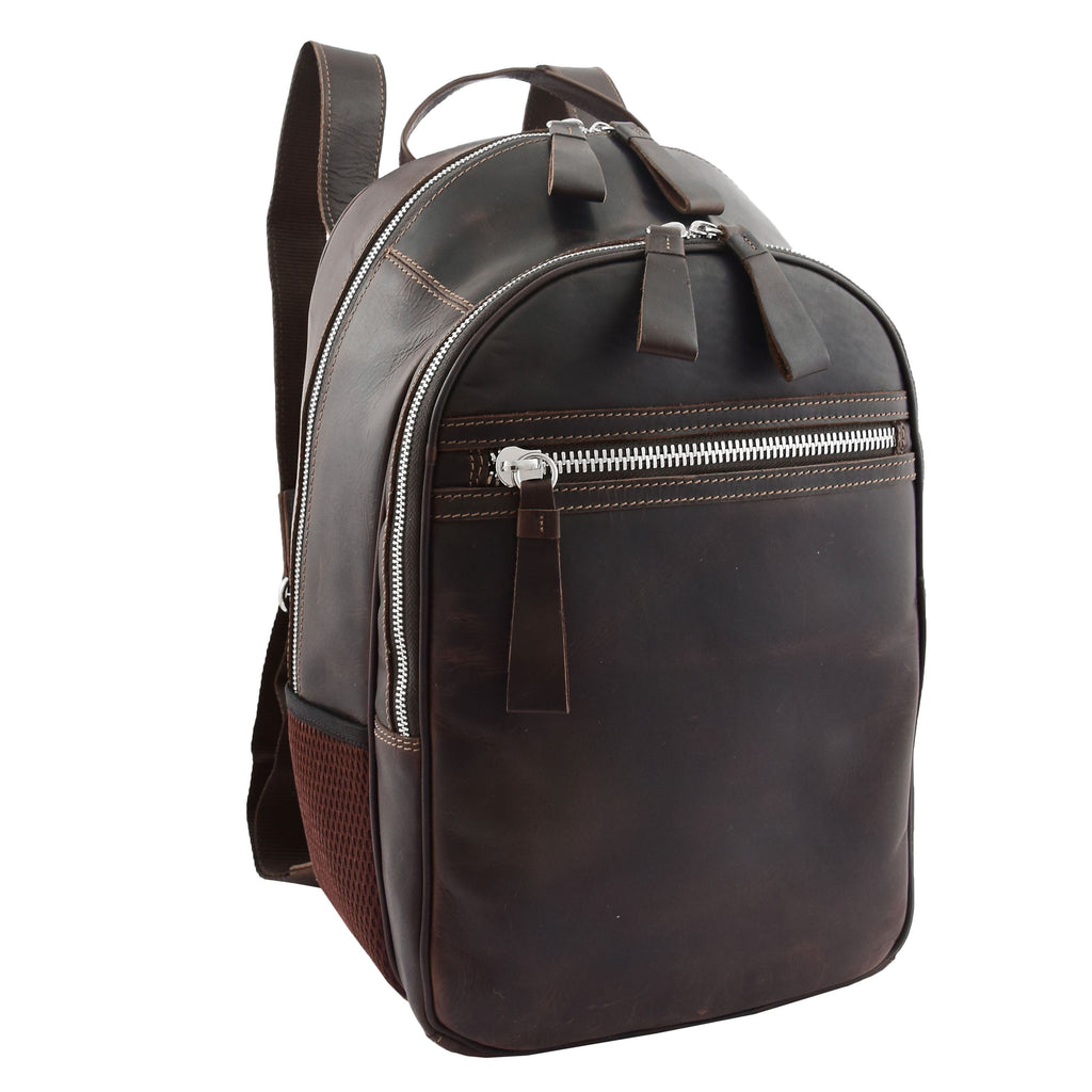 DR289 Italian Buffalo Classic Leather Simple Bag Backpack Brown 1