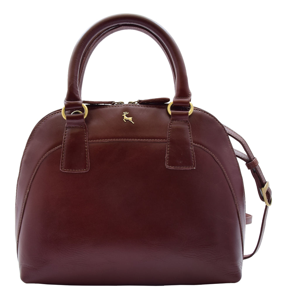 DR303 Women's Doctor Style Leather Handbag Hobo Bag Organiser Chestnut 6