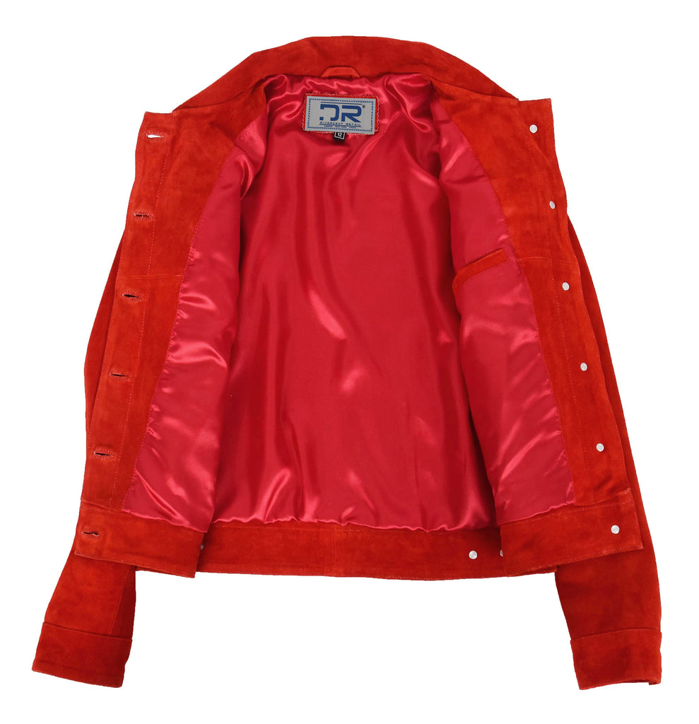 DR213 Women's Retro Classic Levi Style Leather Jacket Red 7