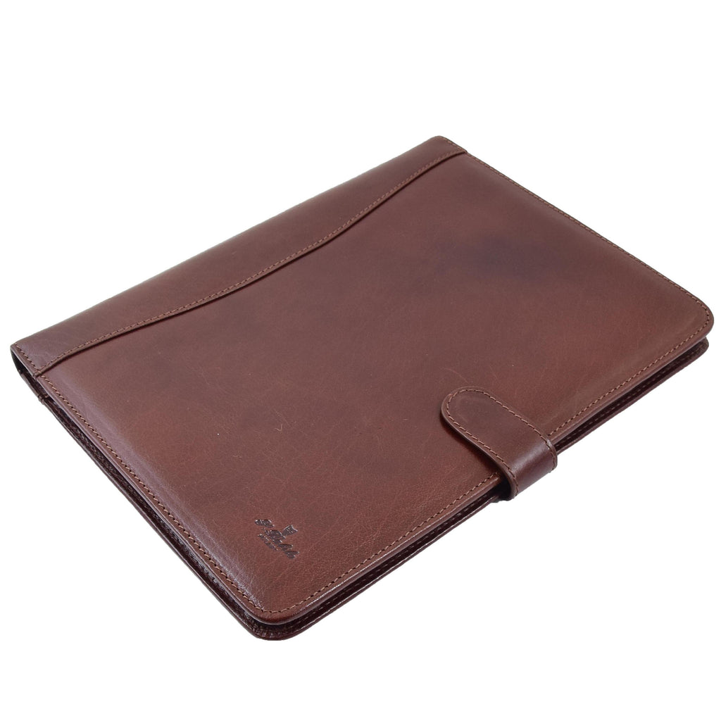 DR481 Genuine Leather Portfolio Case A4 Size Brown 1