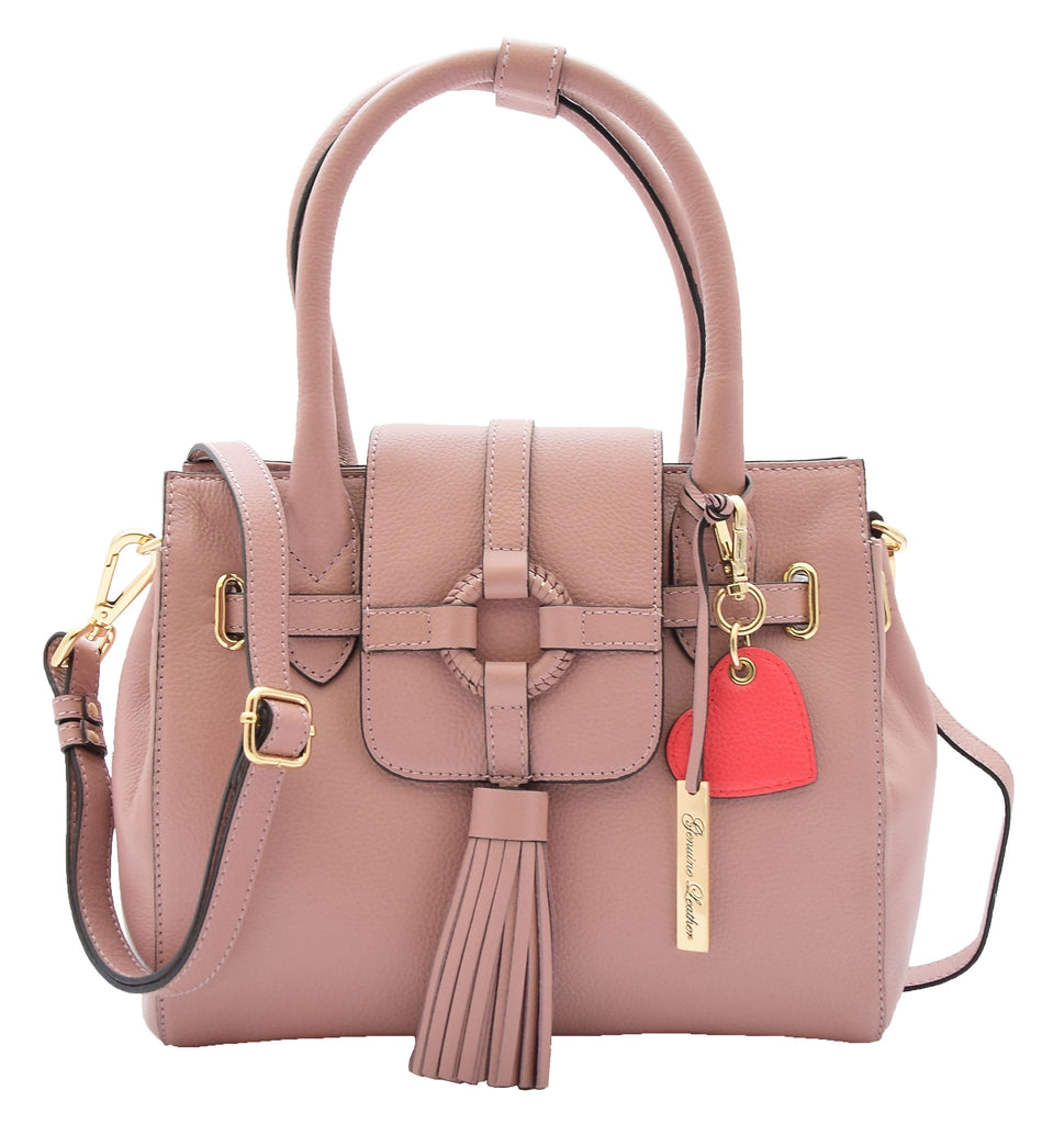 DR305 Women's Genuine Leather Shoulder Hobo Handbag Dress Bag Rose 8