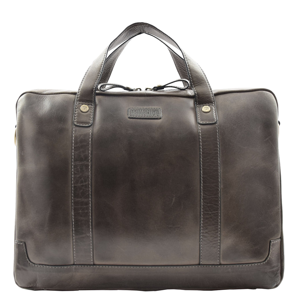 DR323 Real Soft Leather Satchel Vintage Black Briefcase Office Bag 7