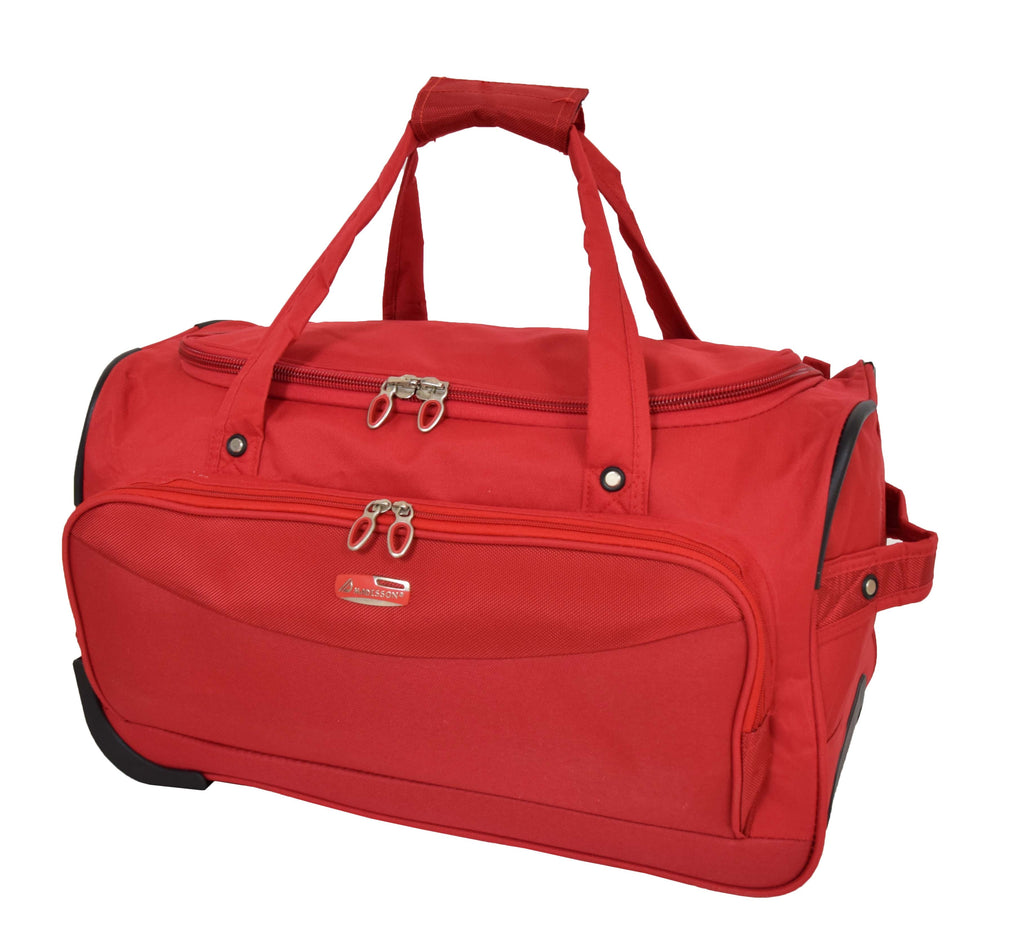 DR487 Lightweight Mid Size Holdall with Wheels Red 8