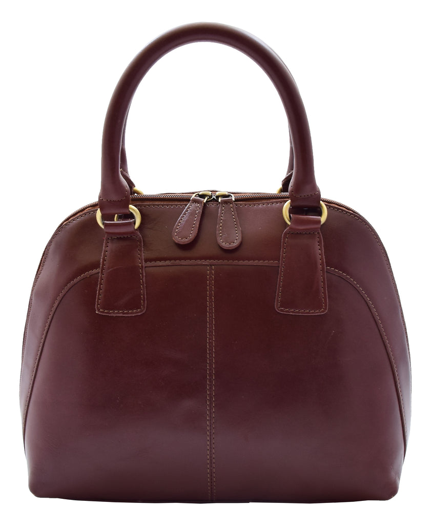 DR303 Women's Doctor Style Leather Handbag Hobo Bag Organiser Chestnut 7