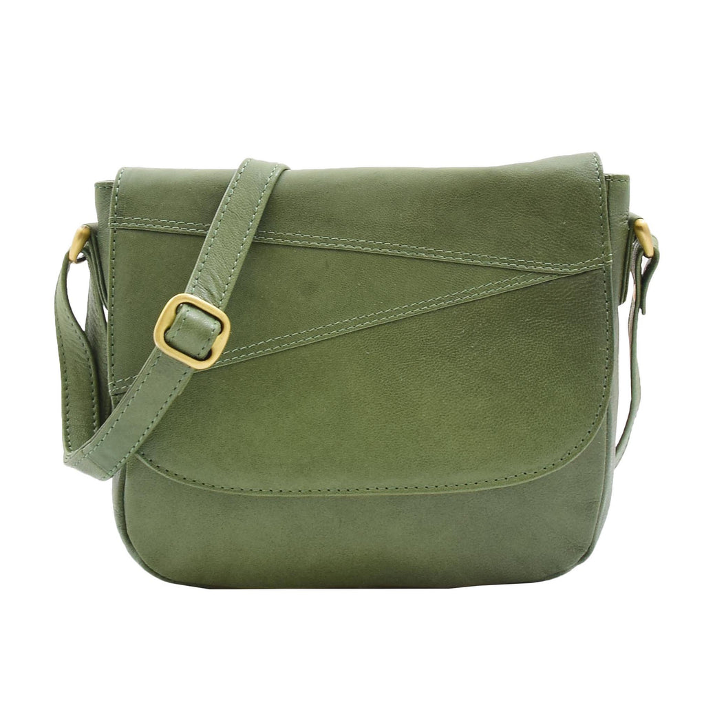 DR346 Women's Leather Small Cross Body Bag Sage 1
