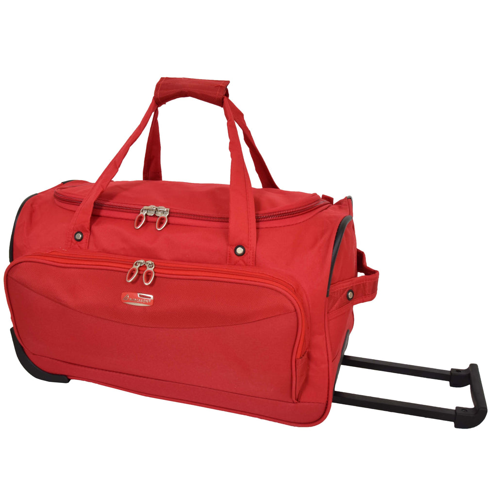 DR487 Lightweight Mid Size Holdall with Wheels Red 1