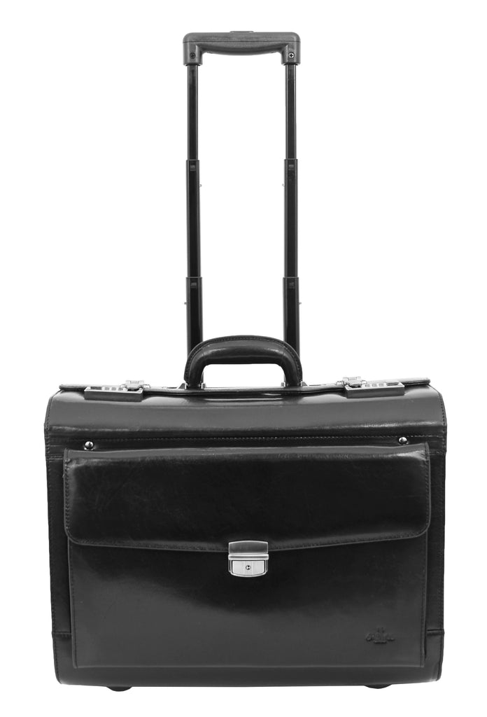 DR478 Exclusive Leather Pilot Case Laptop Bag Black 7