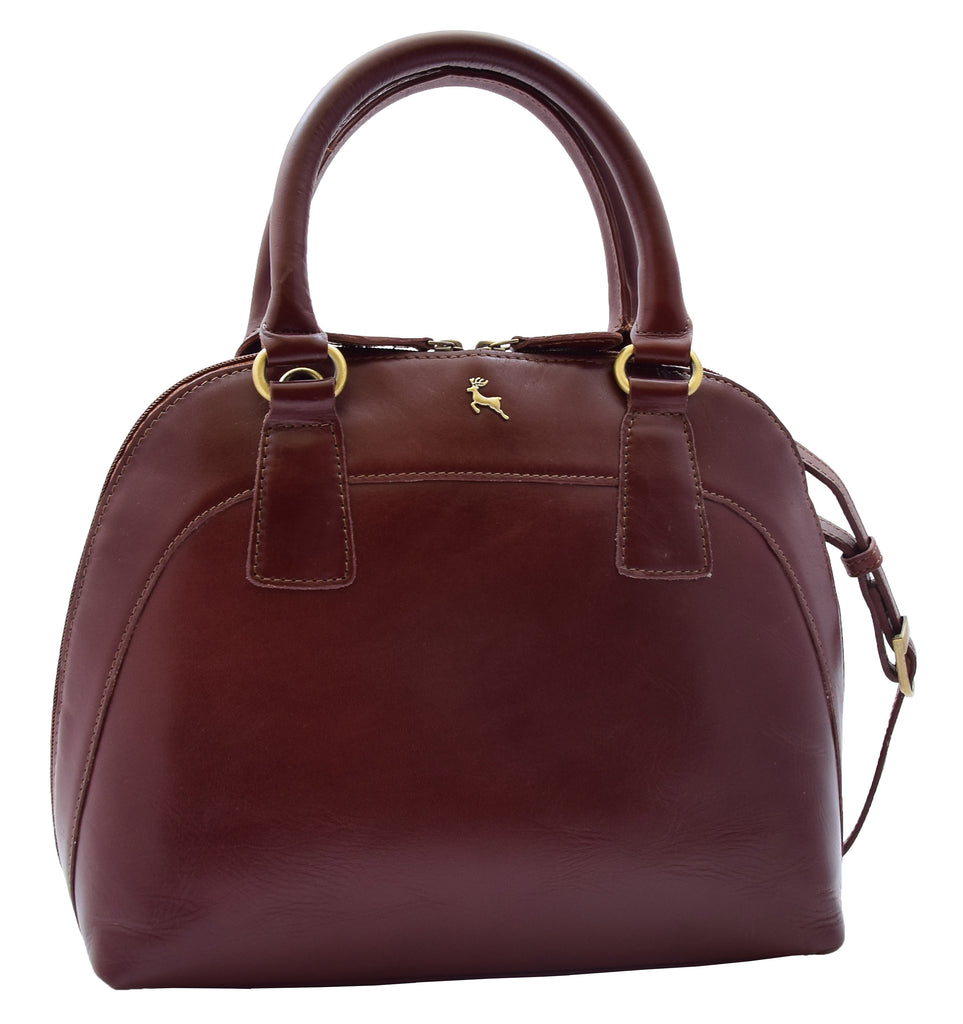 DR303 Women's Doctor Style Leather Handbag Hobo Bag Organiser Chestnut 8