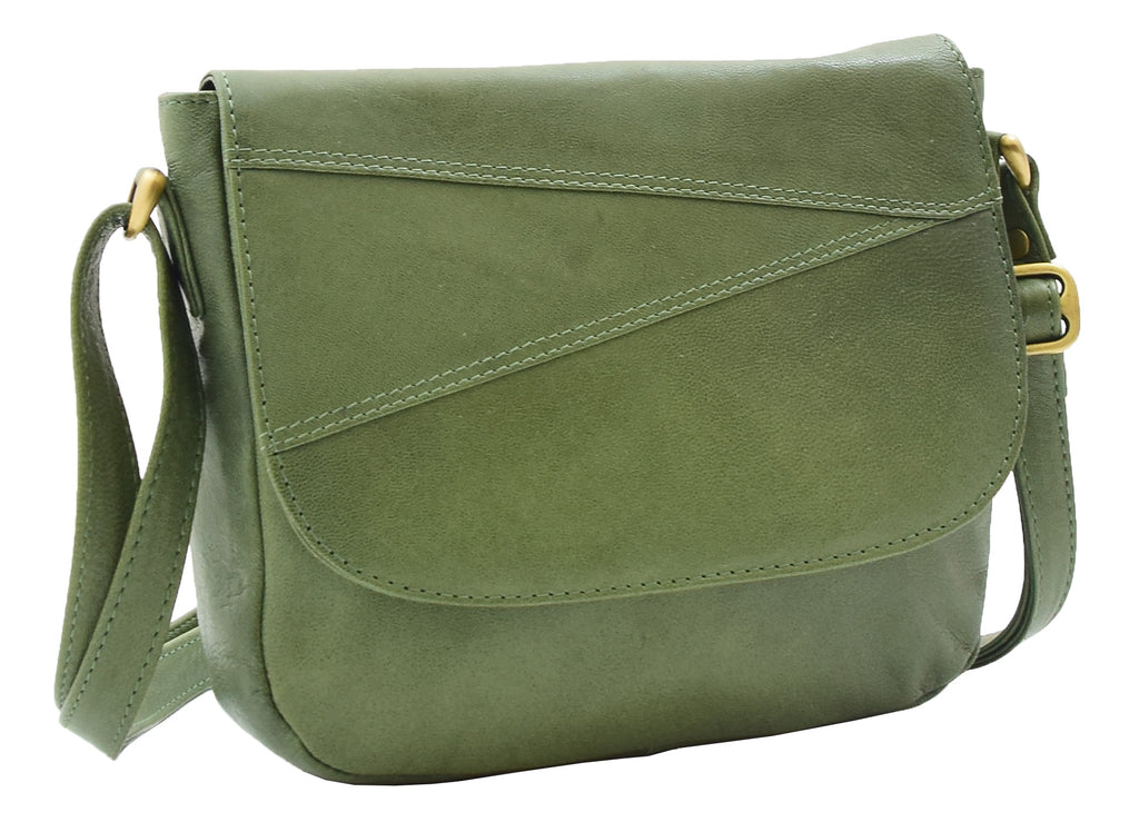 DR346 Women's Leather Small Cross Body Bag Sage 7