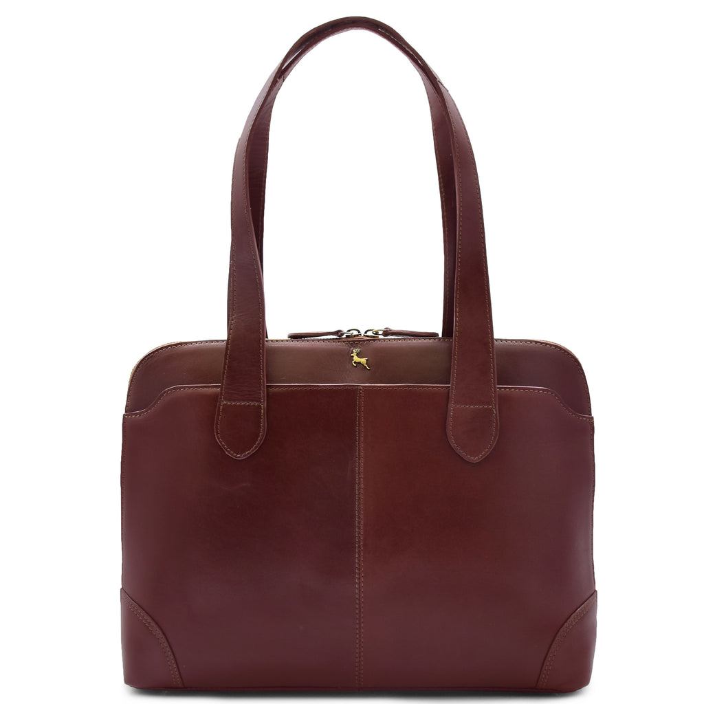 DR301 Women's Real Leather Smart Handbag Doctor Hobo Bag Chestnut 1