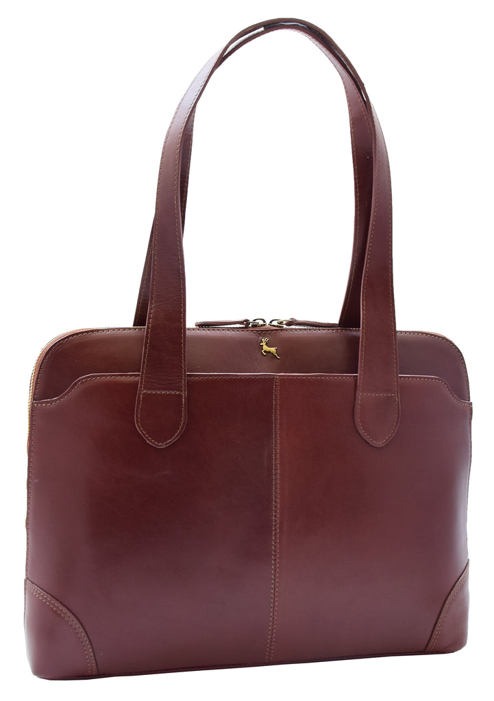 DR301 Women's Real Leather Smart Handbag Doctor Hobo Bag Chestnut 2