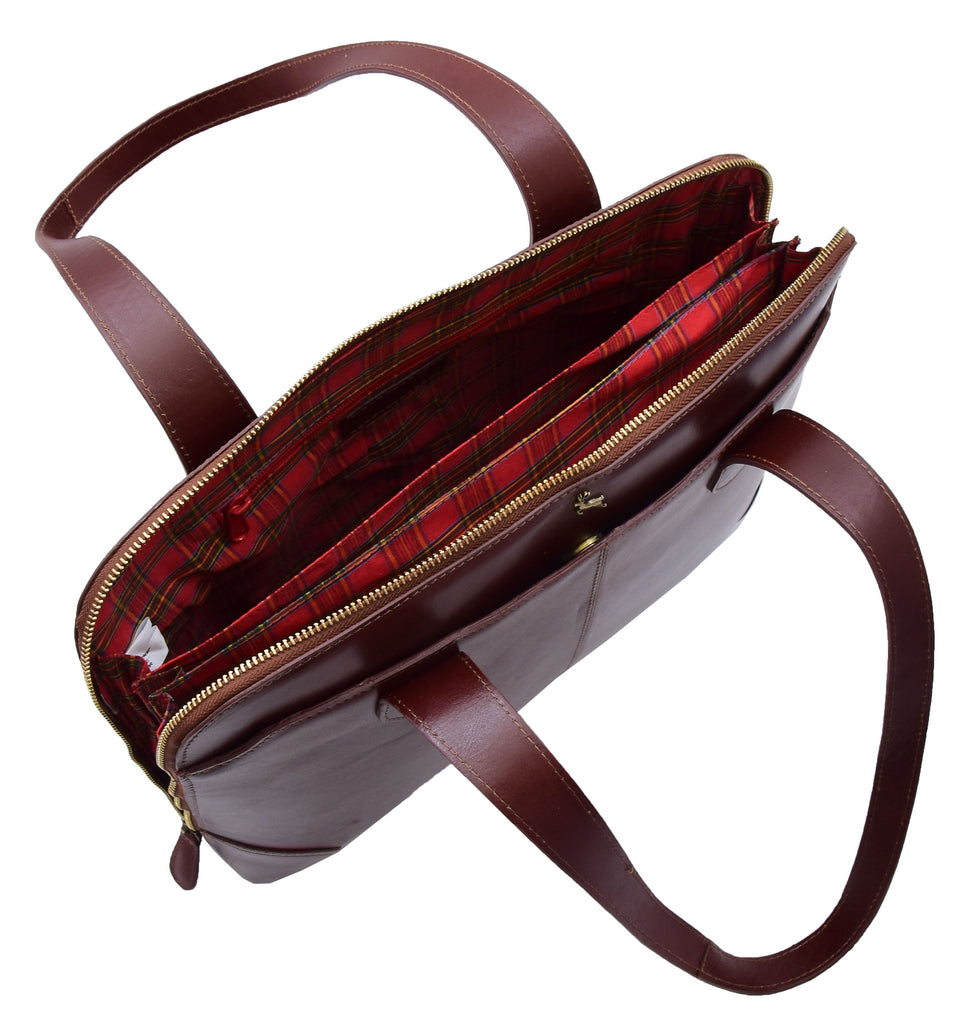DR301 Women's Real Leather Smart Handbag Doctor Hobo Bag Chestnut 7