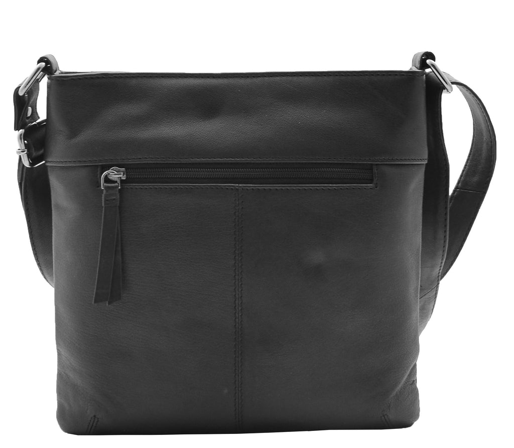 DR343 Women's Soft Leather Cross Body Slim Bag Black 7