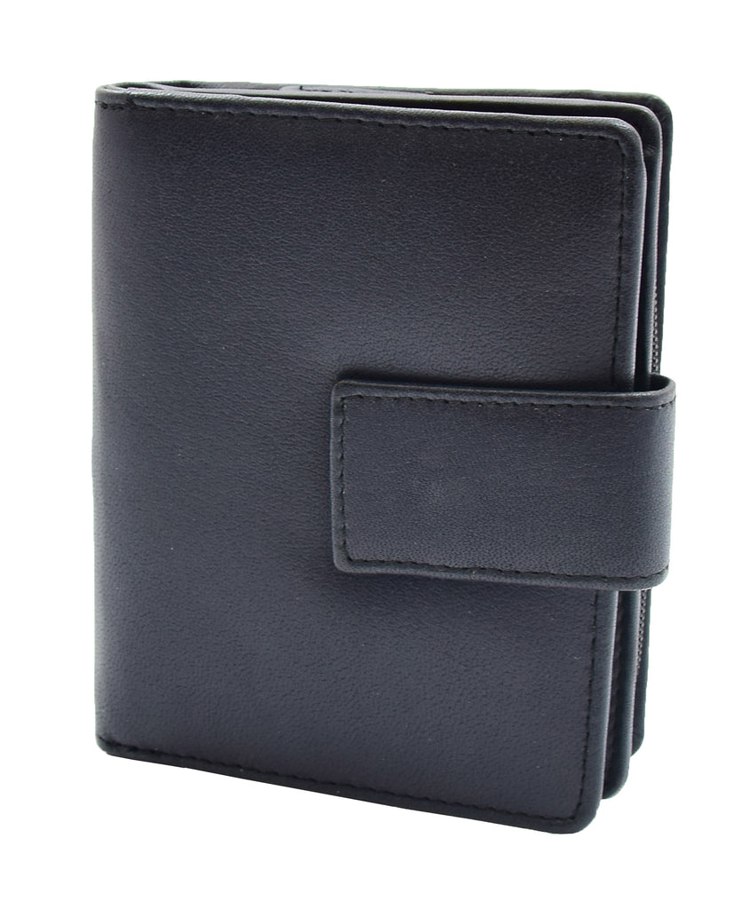 DR447 Women's Leather Purse Booklet Style Wallet Black 3