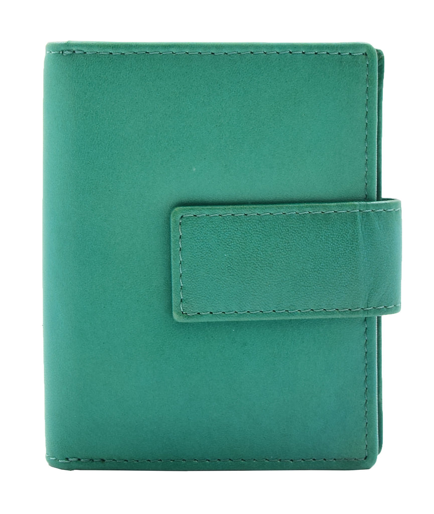 DR447 Women's Leather Purse Booklet Style Wallet Green 2