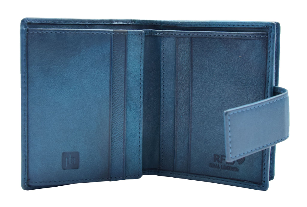 DR447 Women's Leather Purse Booklet Style Wallet Blue 4