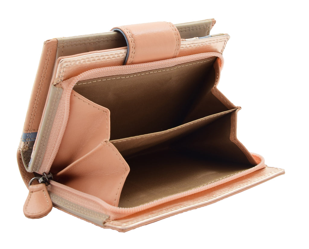 DR450 Women's Bifold Soft Leather Purse Rose Gold 6