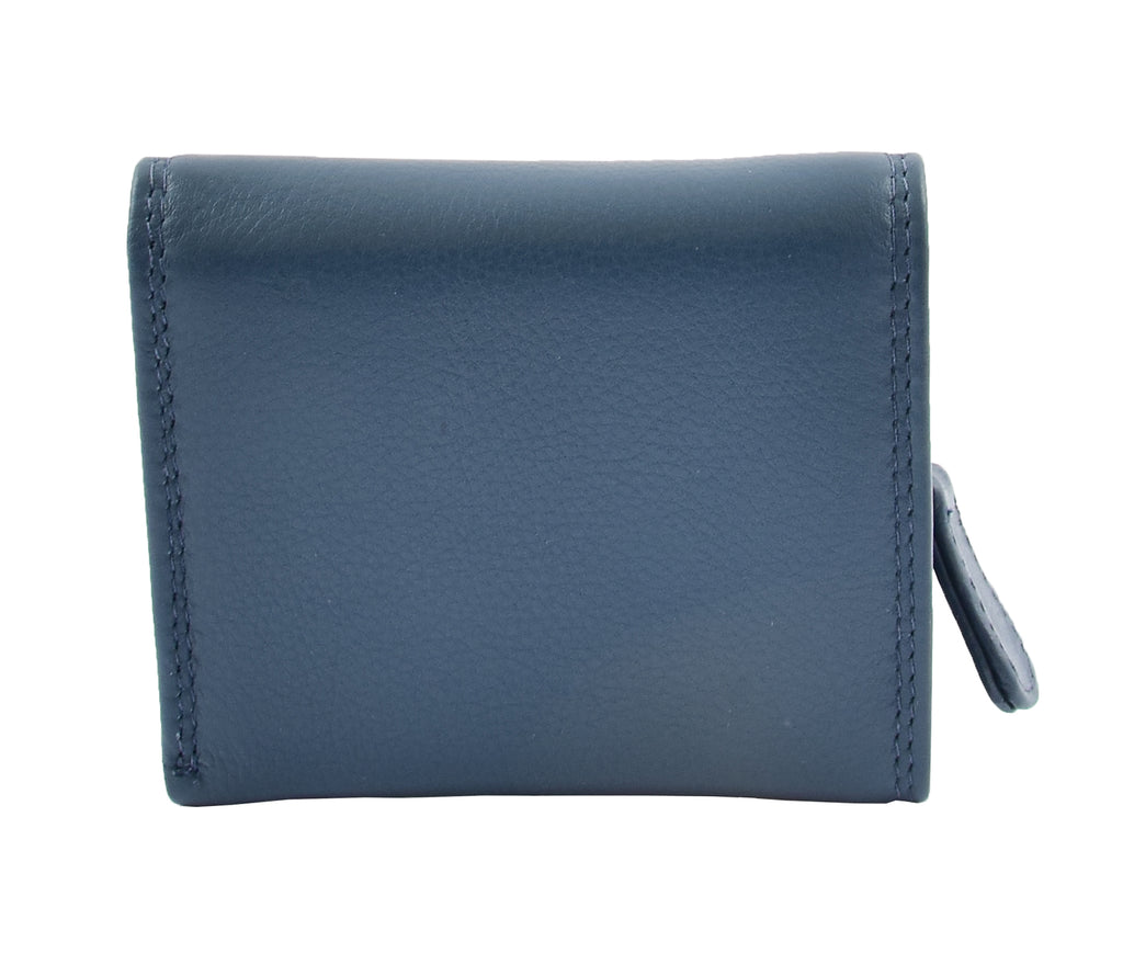 DR412 Women's Small Trifold Leather Purse Navy 4