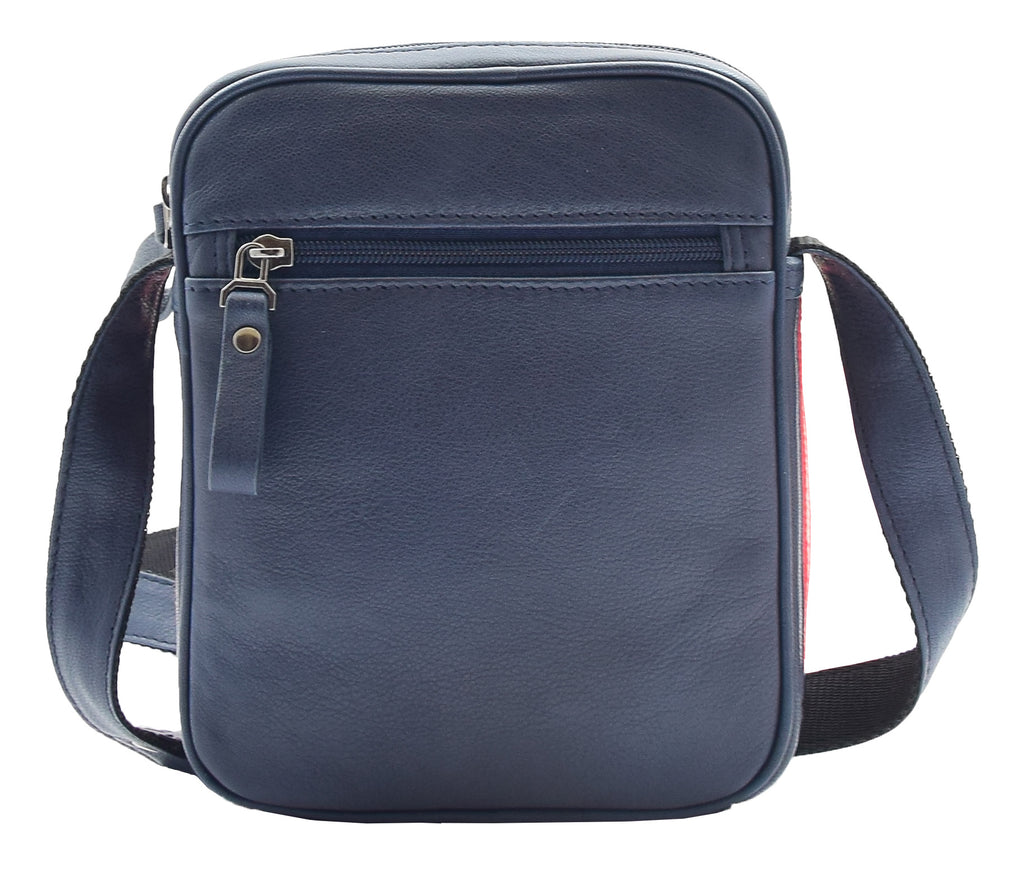 DR338 Men's Leather Cross Body Small Flight Bag Navy 5