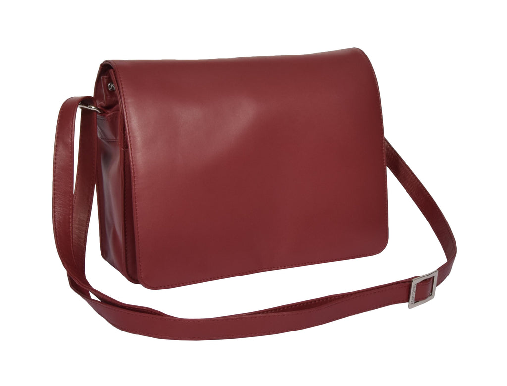 DR363 Women's Leather Cross Body Bag Red 6