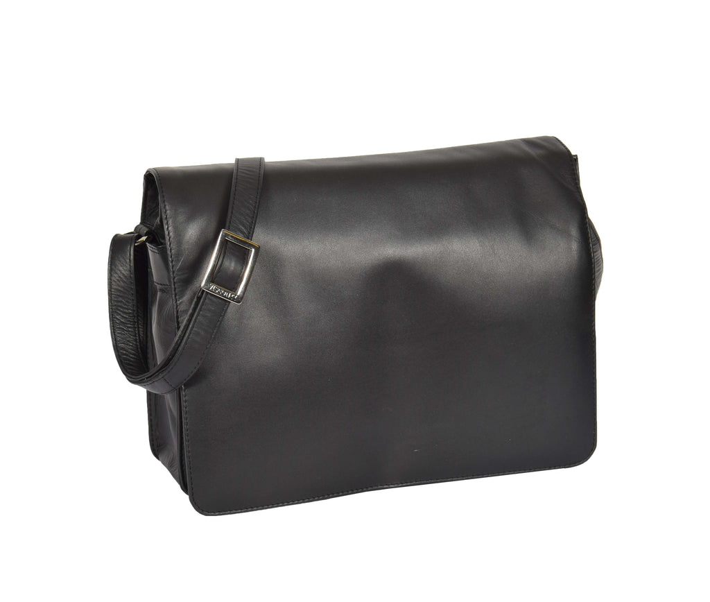 DR363 Women's Leather Cross Body Bag Black 1