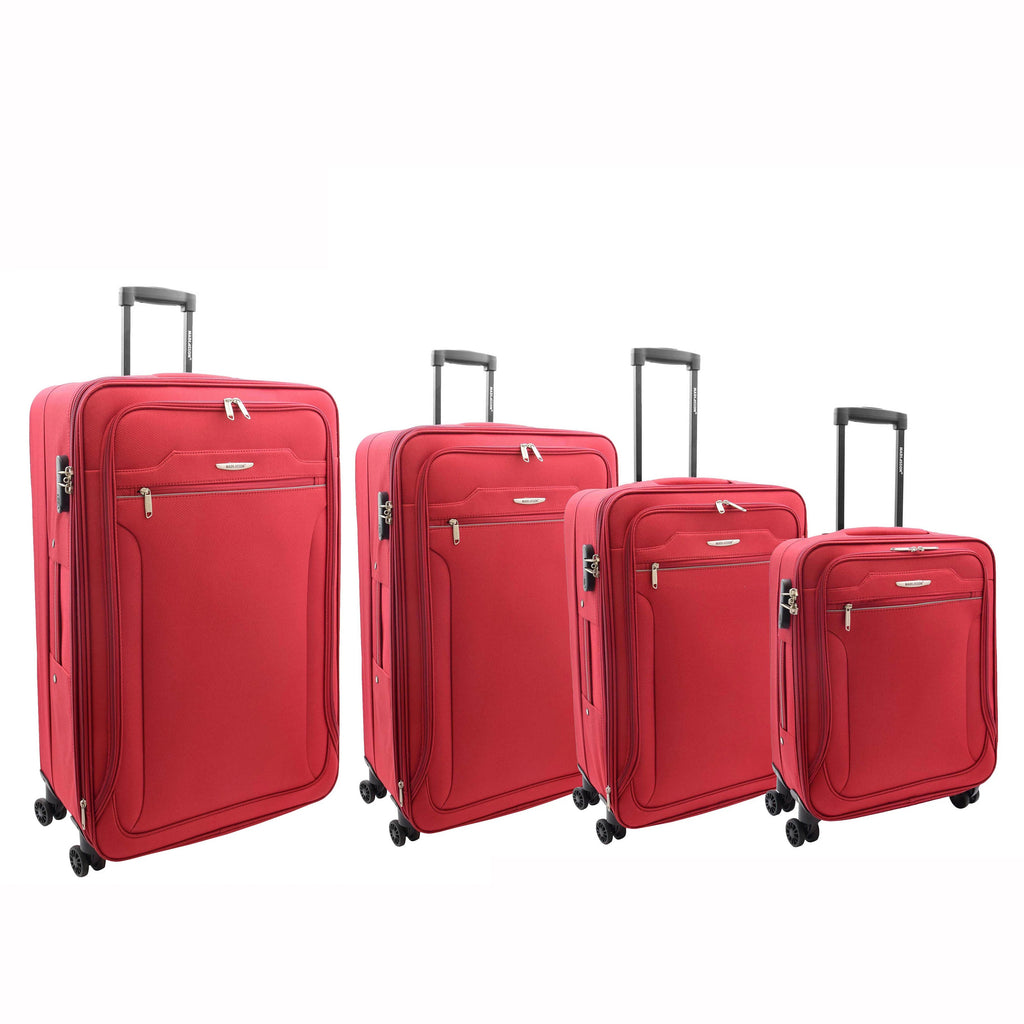 DR524 Expandable Lightweight Soft Luggage Suitcases With Four Wheels Red 1