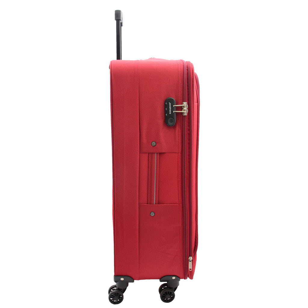 DR524 Expandable Lightweight Soft Luggage Suitcases With Four Wheels Red 5