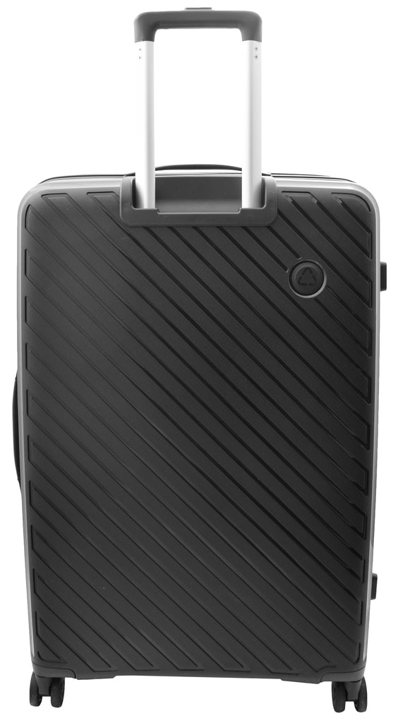 DR503 Four Wheel Suitcases Solid Hard Shell PP Luggage Bag Black 5