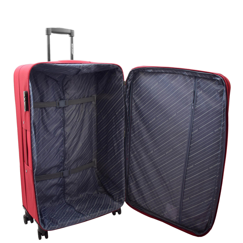 DR524 Expandable Lightweight Soft Luggage Suitcases With Four Wheels Red 7