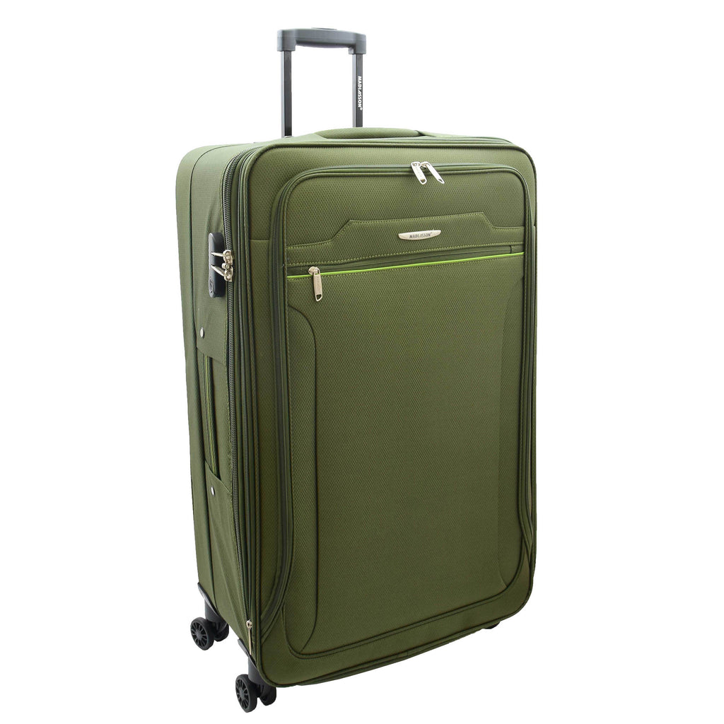 DR524 Expandable Lightweight Soft Luggage Suitcases With Four Wheels Green 3