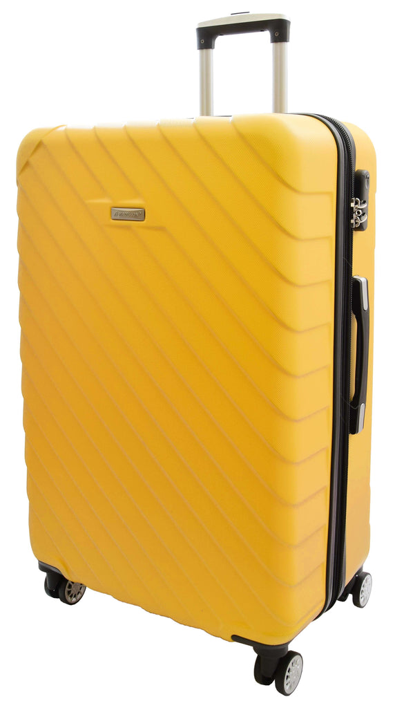 DR520 Digit Lock Hard Shell Expandable Luggage With Four Wheels Yellow 2