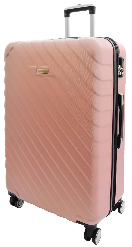 DR520 Digit Lock Hard Shell Luggage With Four Wheels Rose Gold 2