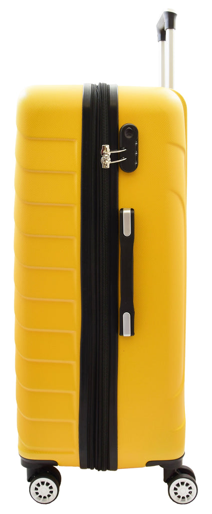 DR520 Digit Lock Hard Shell Expandable Luggage With Four Wheels Yellow 4