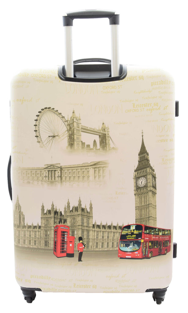 DR500 Four Wheel Suitcase Hard Shell Luggage London Print 5