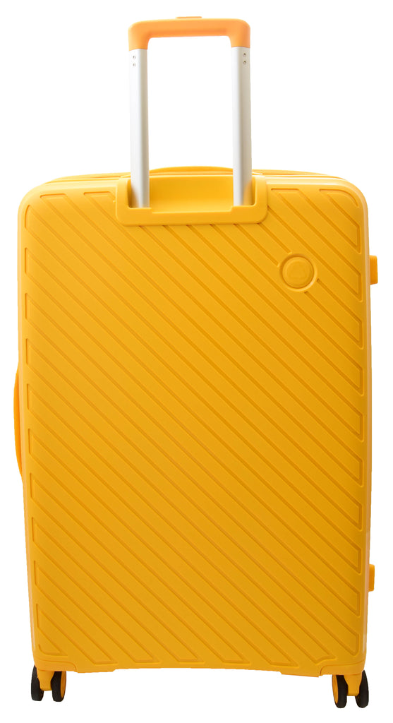 DR503 Four Wheel Suitcases Solid Hard Shell PP Luggage Bag Yellow 5