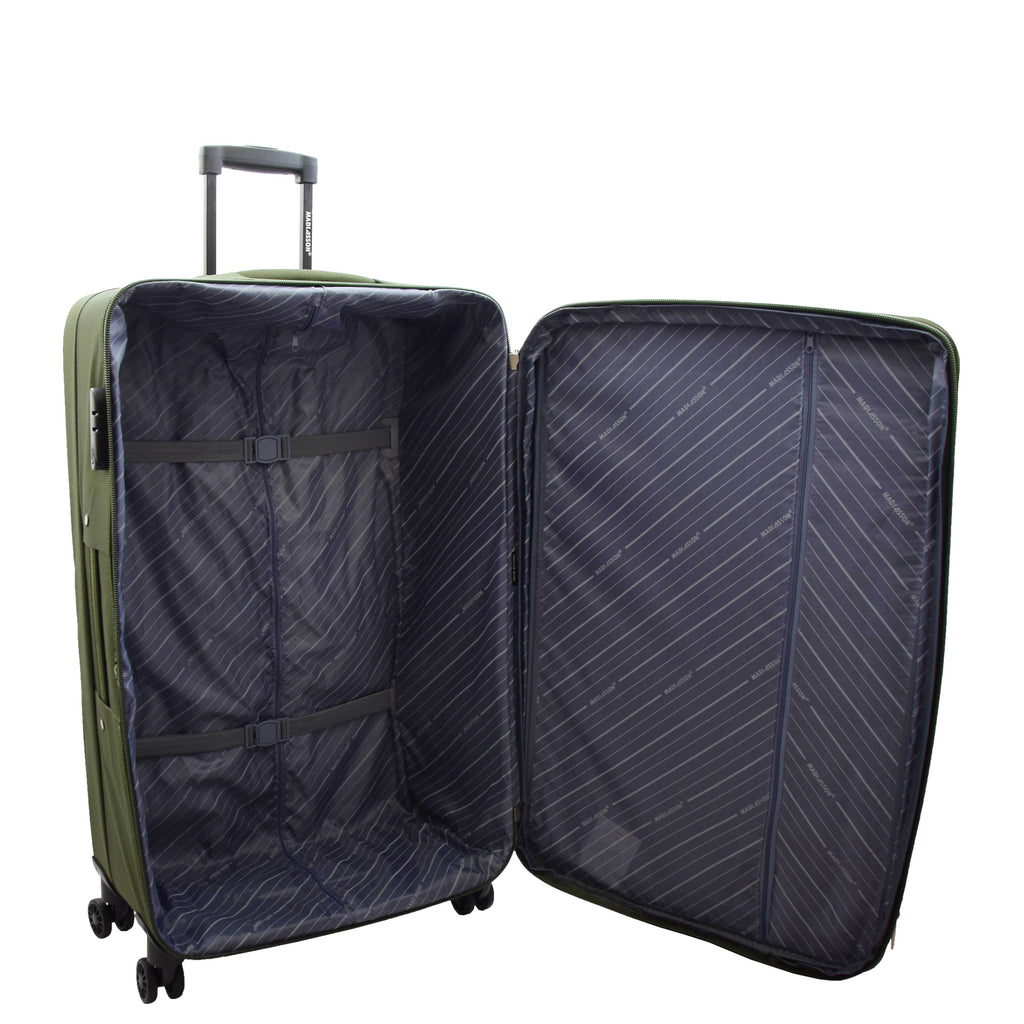 DR524 Expandable Lightweight Soft Luggage Suitcases With Four Wheels Green 6
