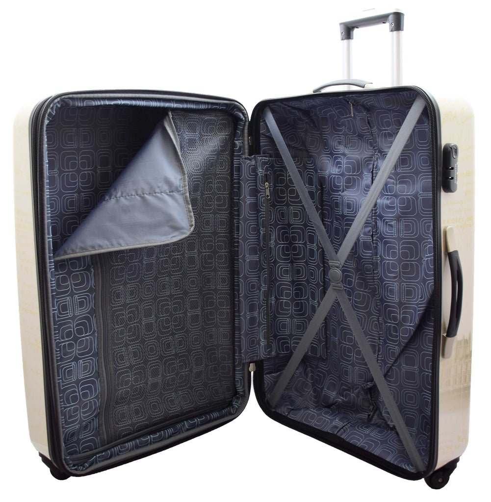 DR500 Four Wheel Suitcase Hard Shell Luggage London Print 6