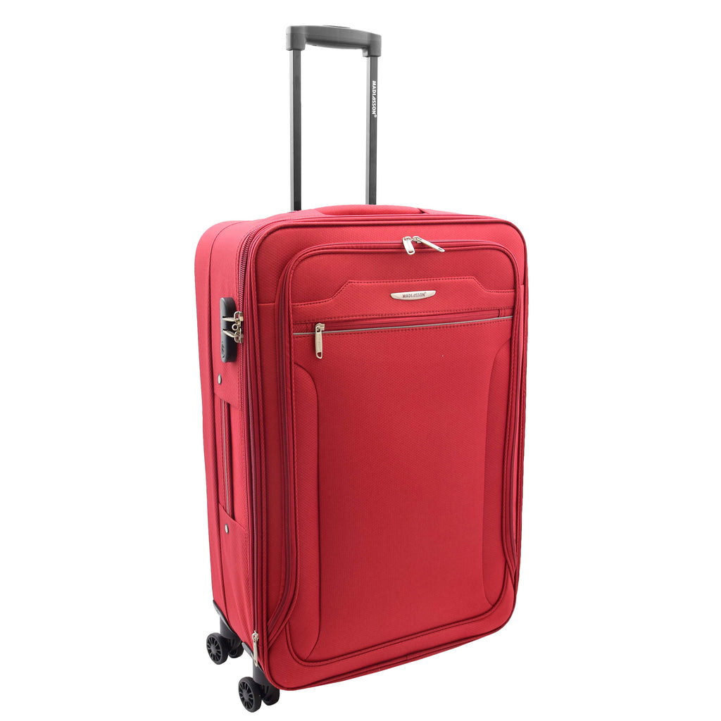 DR524 Expandable Lightweight Soft Luggage Suitcases With Four Wheels Red 8