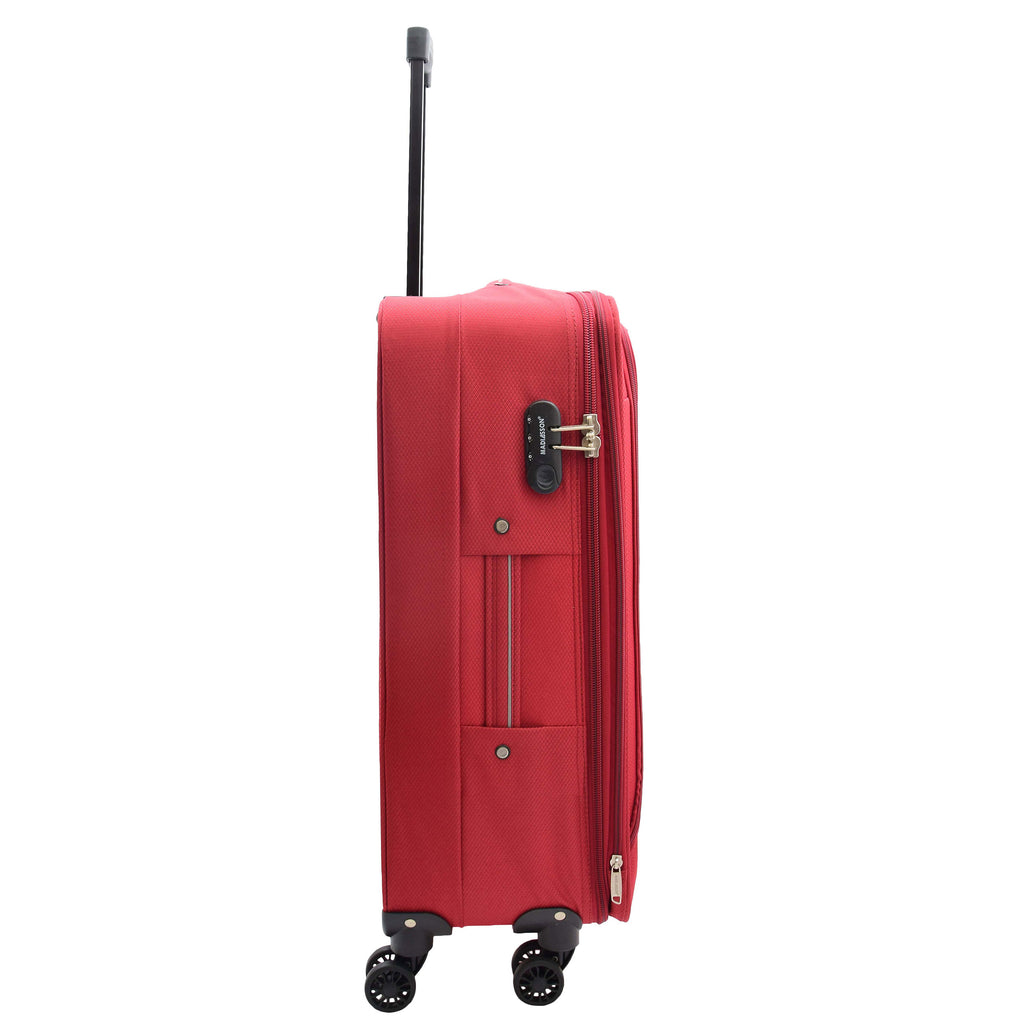 DR524 Expandable Lightweight Soft Luggage Suitcases With Four Wheels Red 10