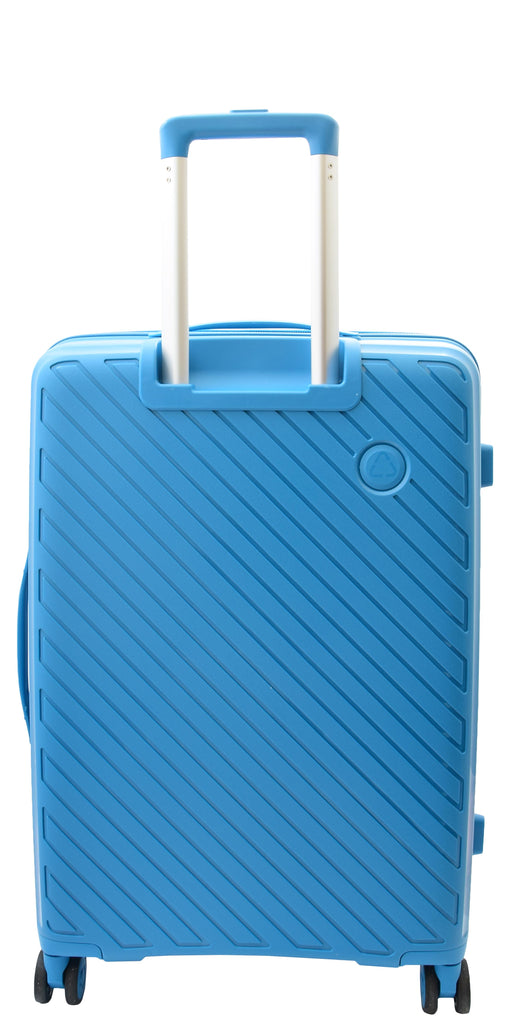 DR503 Four Wheel Suitcases Solid Hard Shell PP Luggage Bag Blue 4