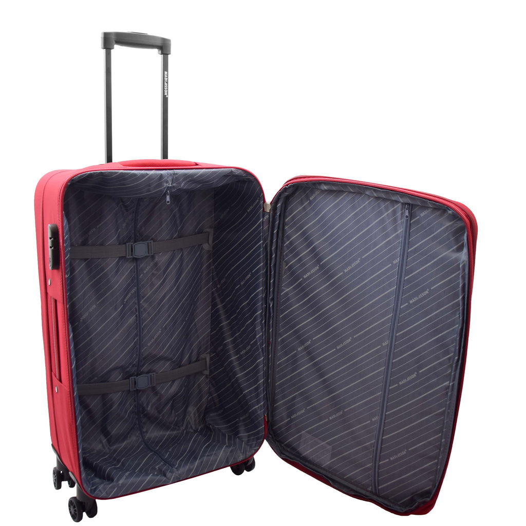 DR524 Expandable Lightweight Soft Luggage Suitcases With Four Wheels Red 12
