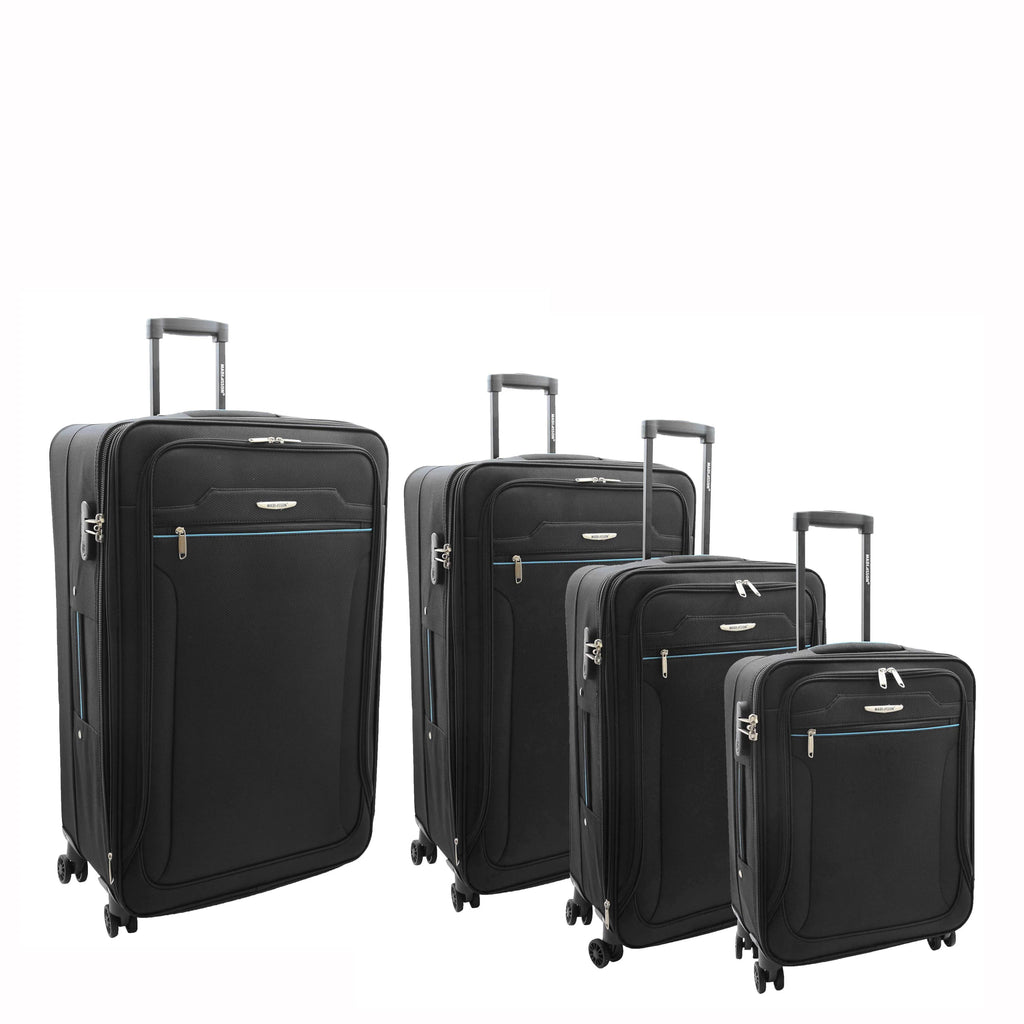 DR524 Expandable Lightweight Soft Luggage Suitcases With Four Wheels Black 1