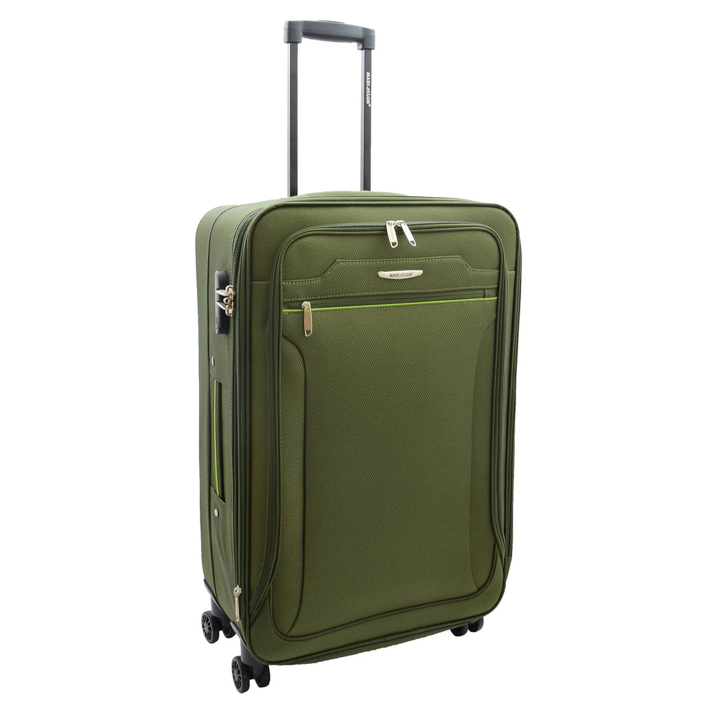 DR524 Expandable Lightweight Soft Luggage Suitcases With Four Wheels Green 7