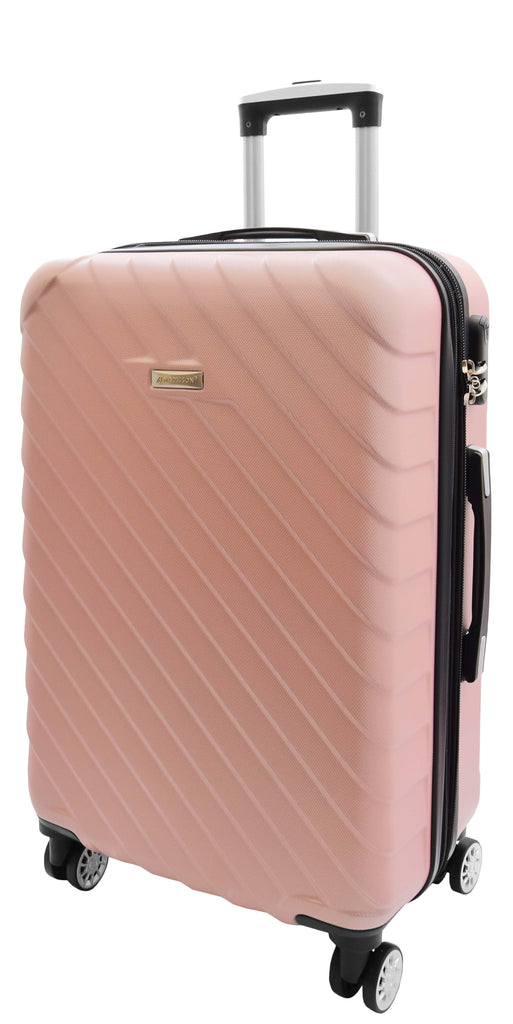 DR520 Digit Lock Hard Shell Luggage With Four Wheels Rose Gold 7