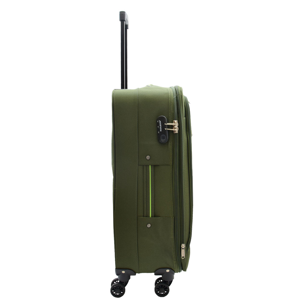 DR524 Expandable Lightweight Soft Luggage Suitcases With Four Wheels Green 8